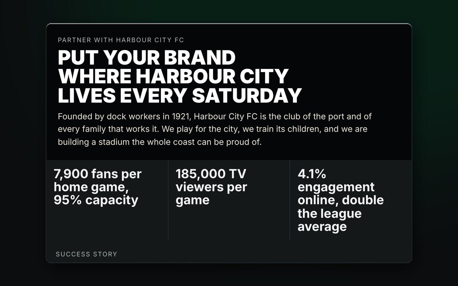 The sponsorship landing page you build for your club
